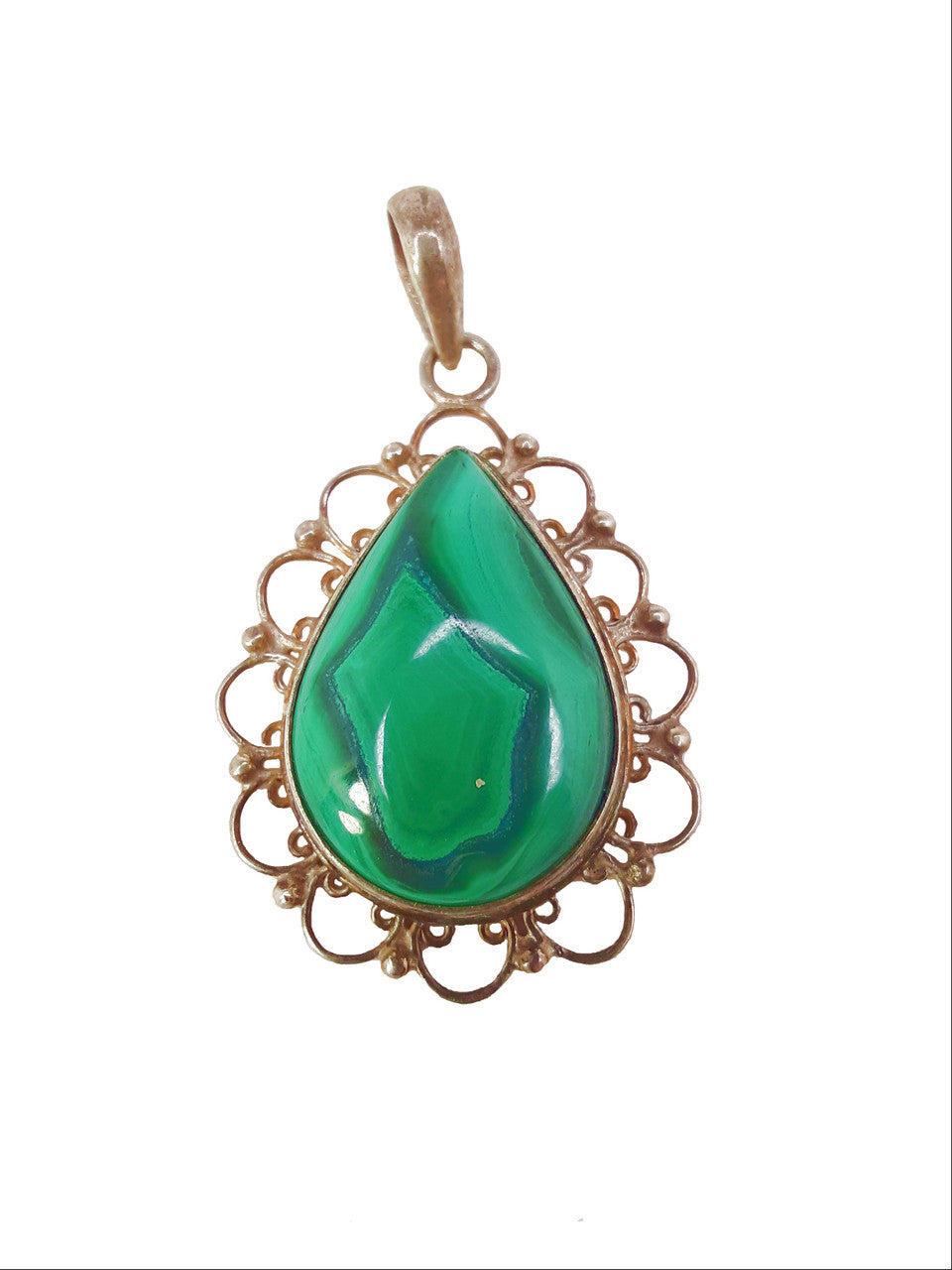 Malachite Teardrop Pendant 2