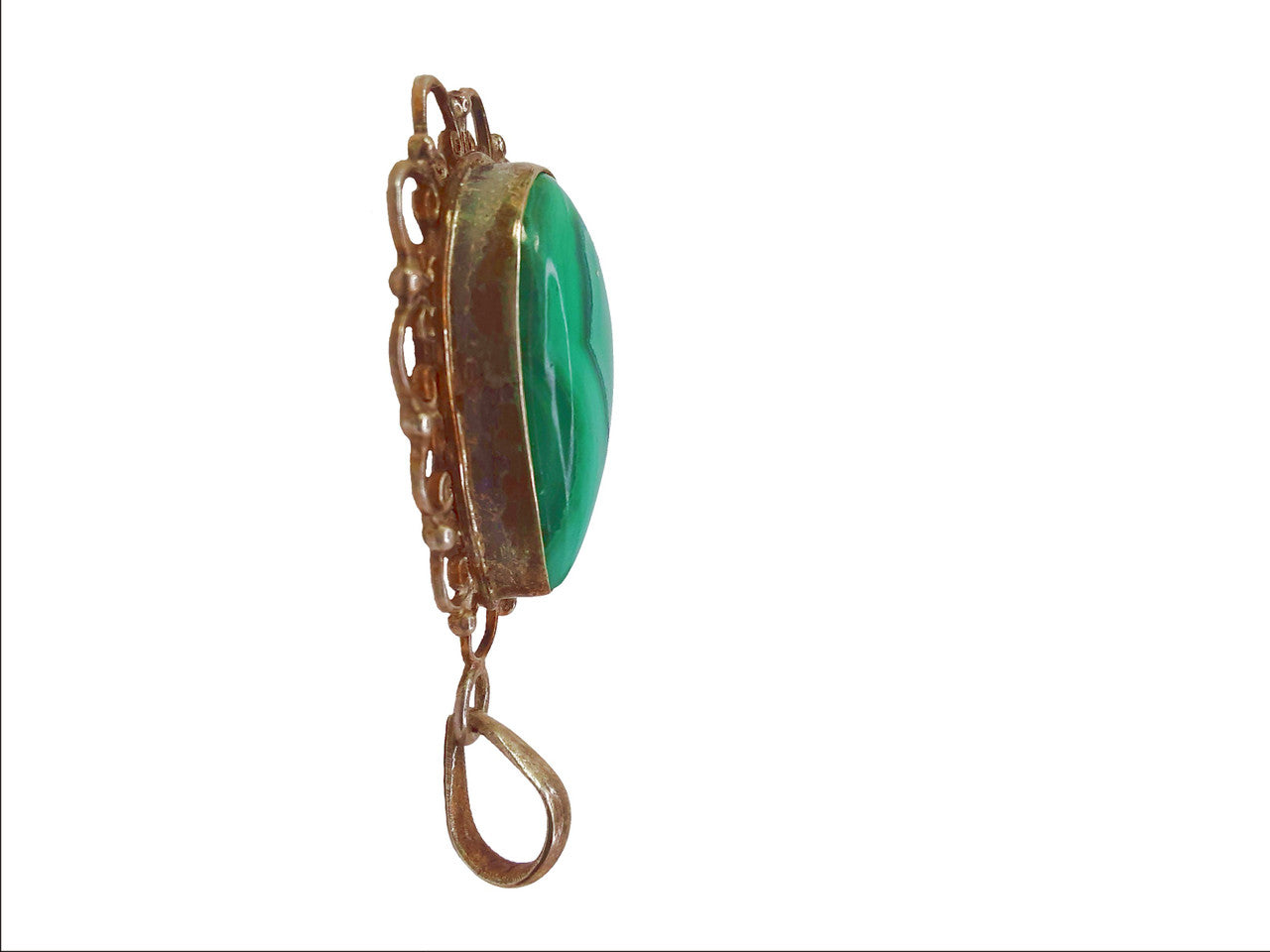 Malachite Teardrop Pendant 2