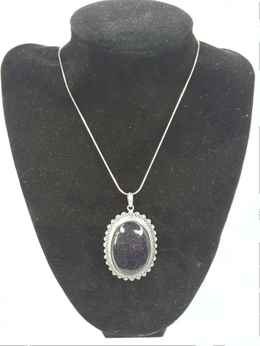 Oval Sunstar Pendant , .925