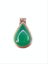 Malachite Teardrop Pendant Sterling 1.25"