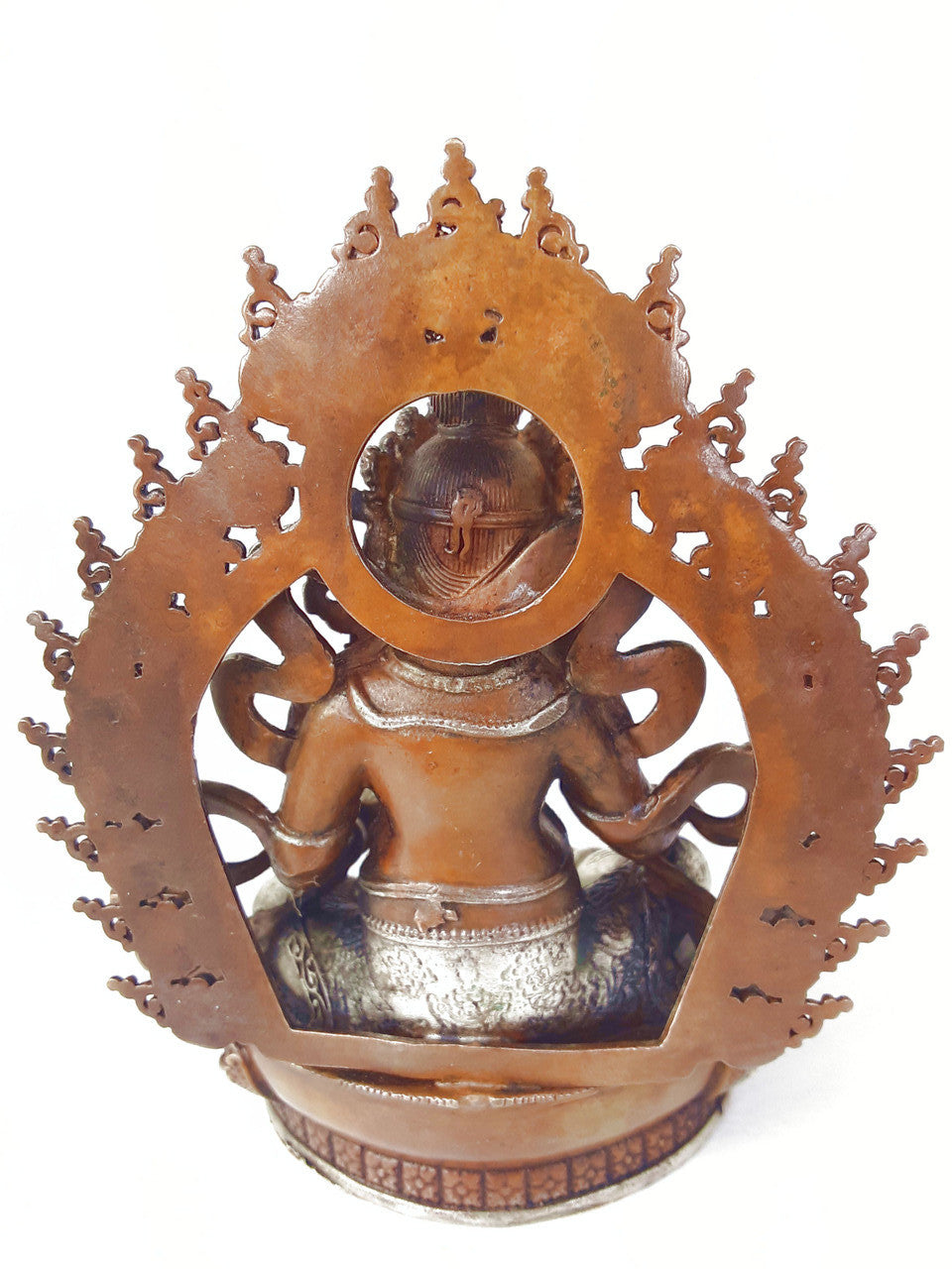 Dzambhala Statue Copper with Silver 3.75"