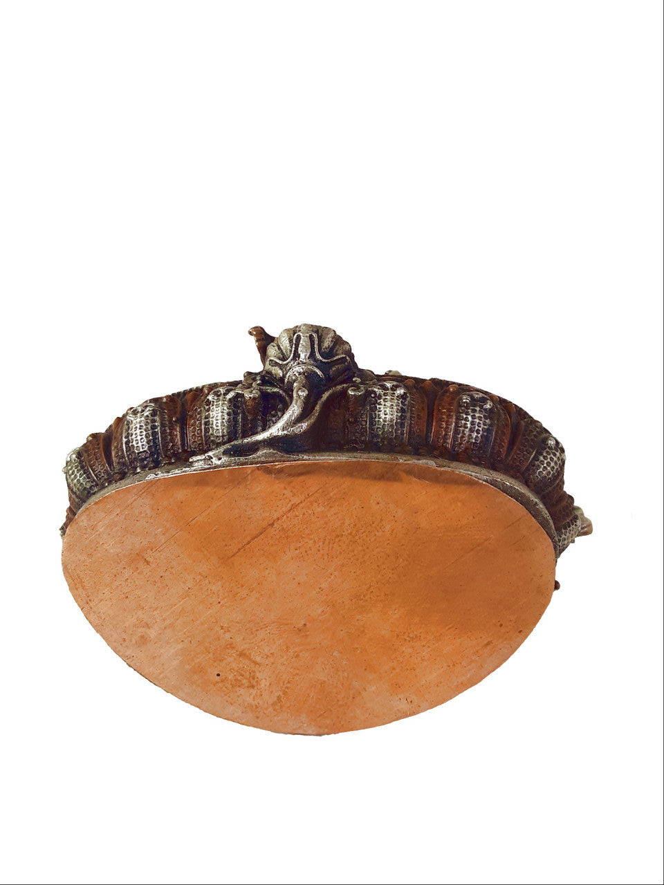 Dzambhala Statue Copper with Silver 3.75"