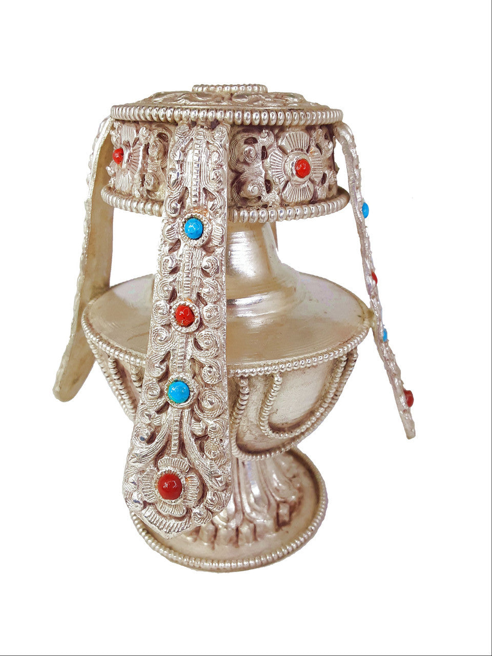 Tsebum (Long Life Vase), Silver-Plated Copper