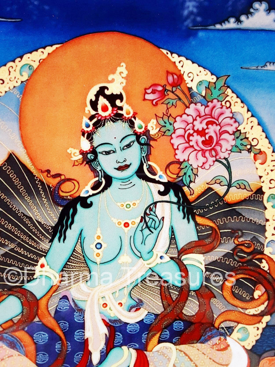 Green Tara Metal Print 8x10 by Neljorma Tendron