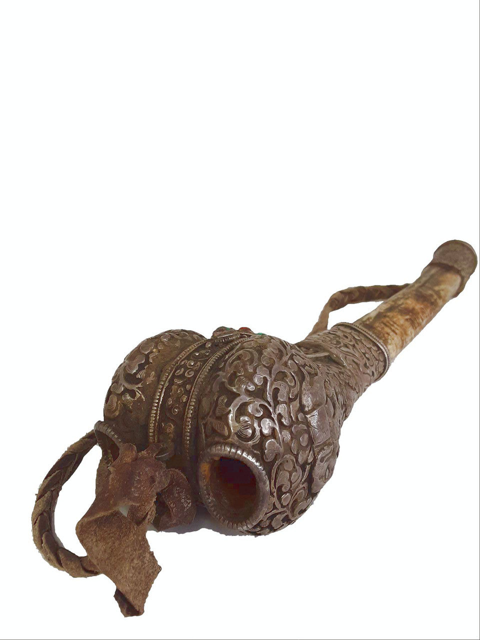 Antique Silver Inlaid Bone Kangling