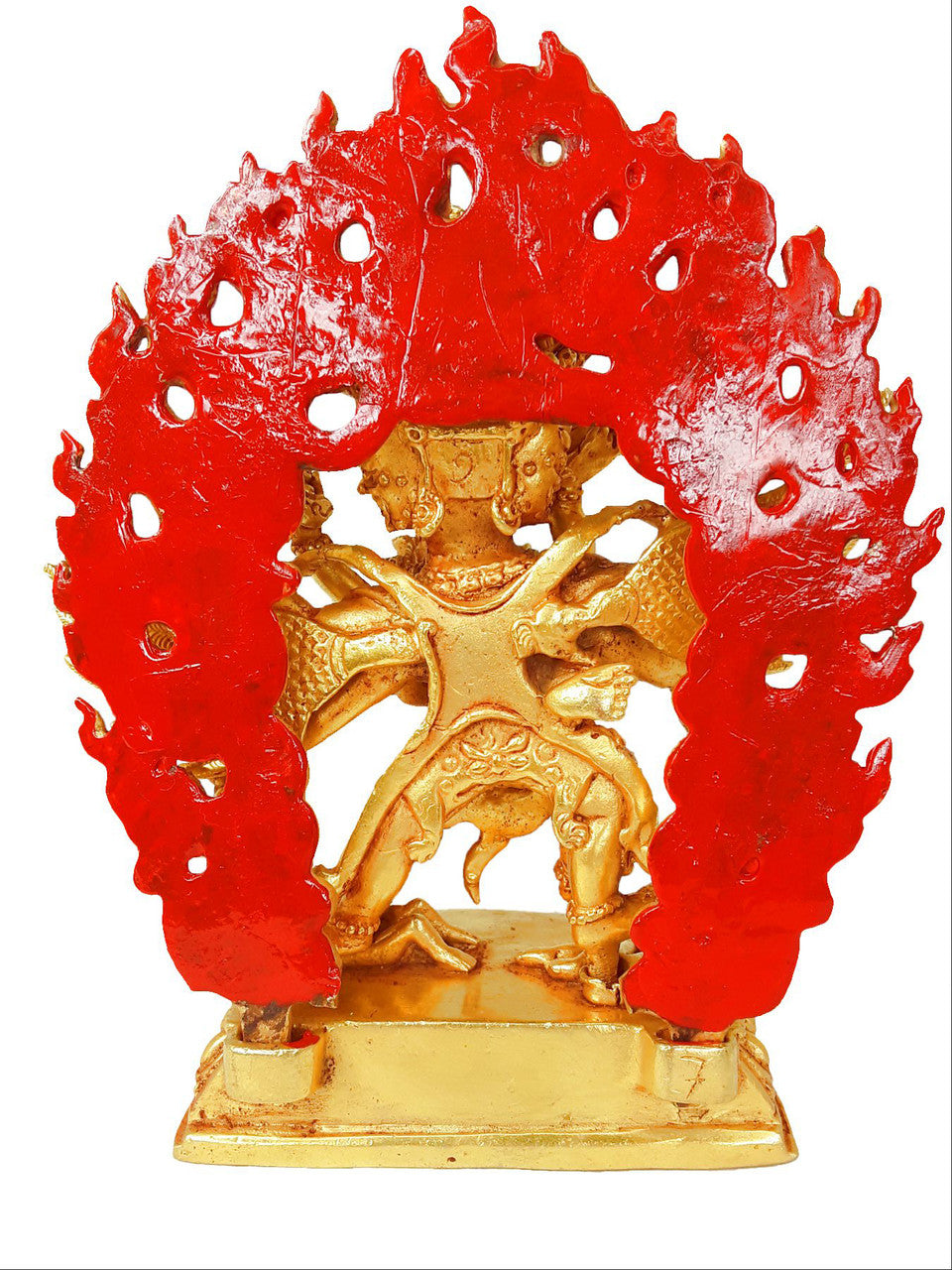 Vajrakilaya Statue, Gold-Plated Copper, 5"