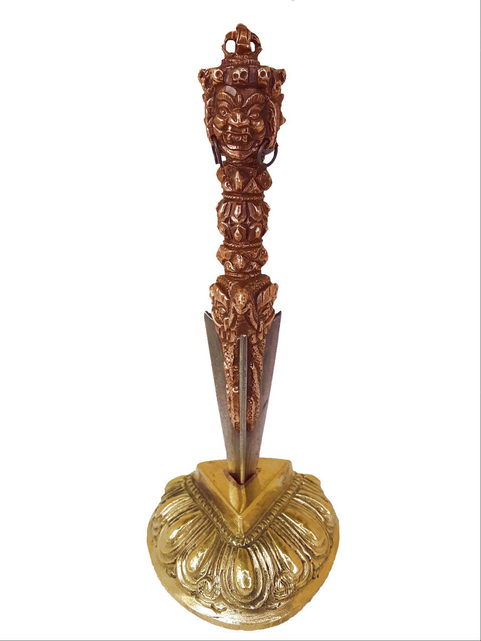 Copper Vajratop Phurba, 5"
