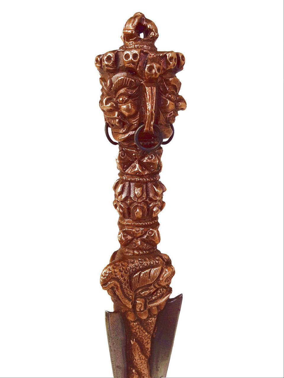 Copper Vajratop Phurba, 5"