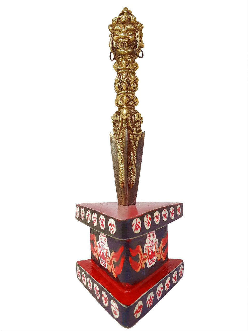 Black & Red Phurba Stand, 1.75"x2.75"