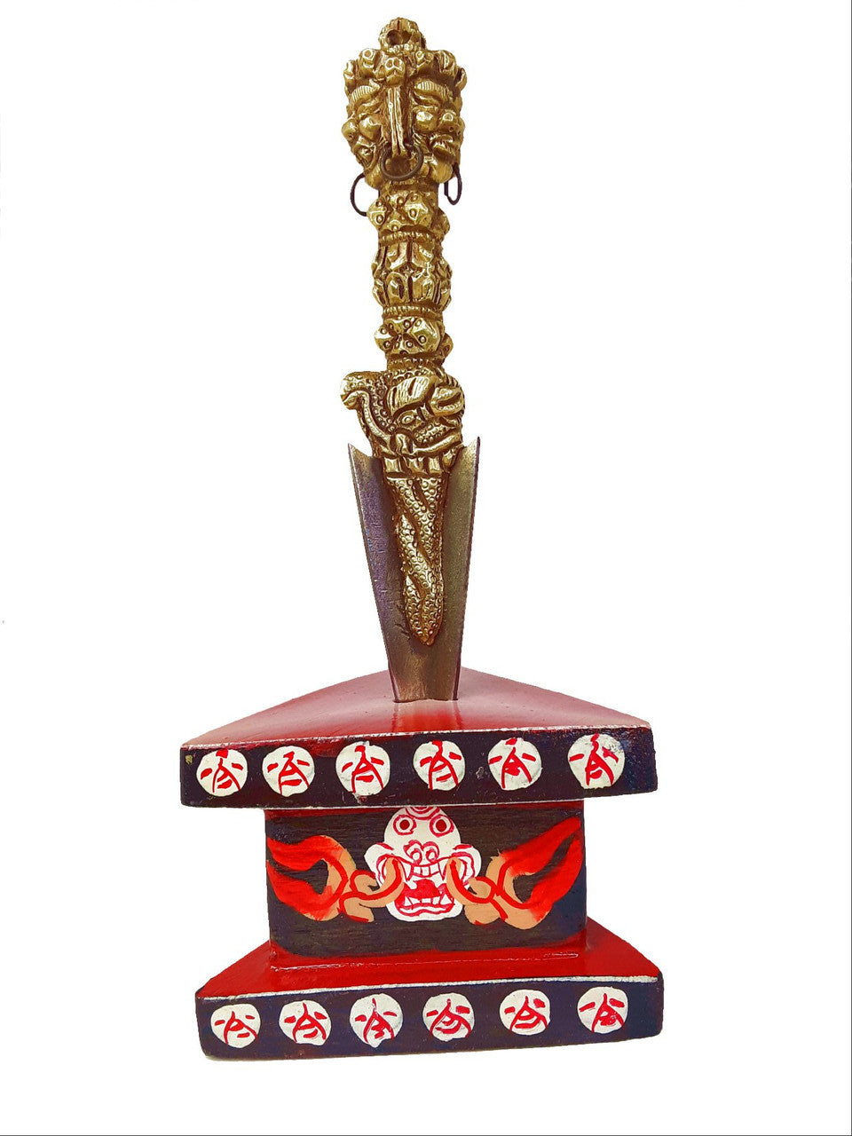 Black & Red Phurba Stand, 1.75"x2.75"