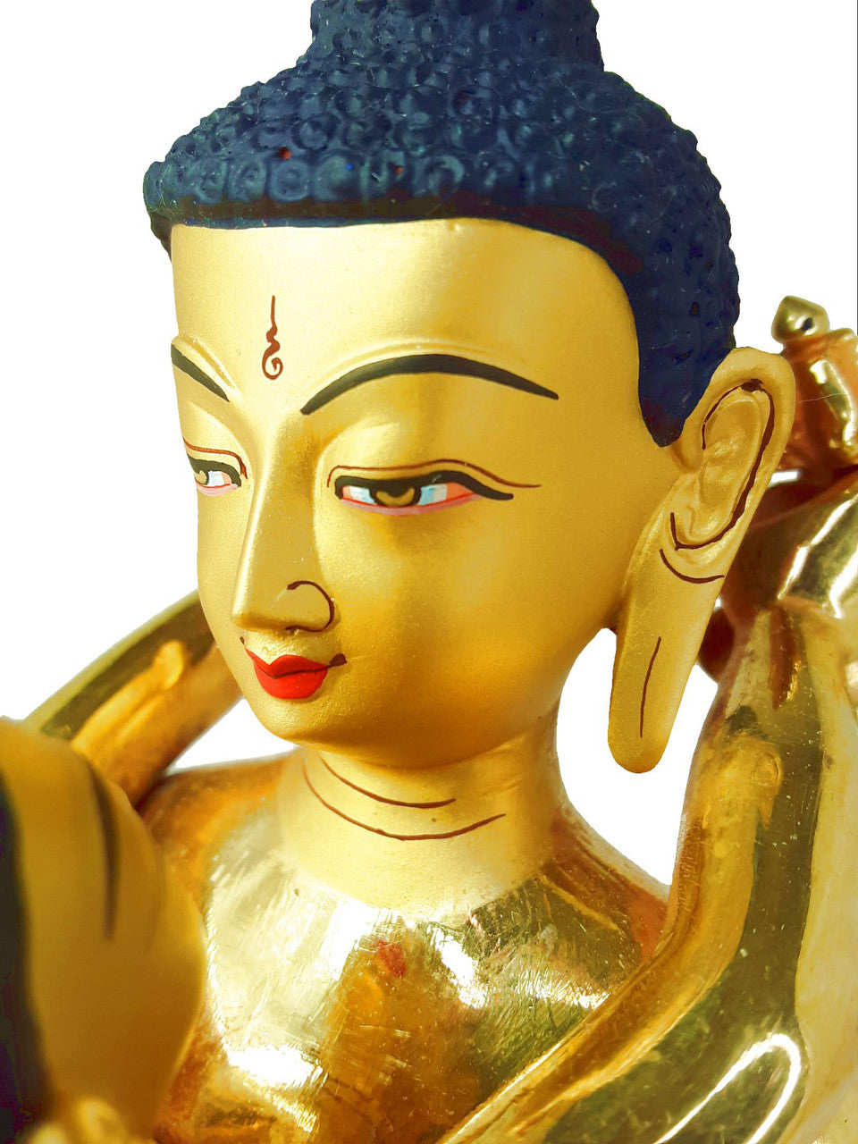 Gold Plated Kunzang Yabyum (Kuntuzangpo/Kuntuzangmo) Statue, 8"