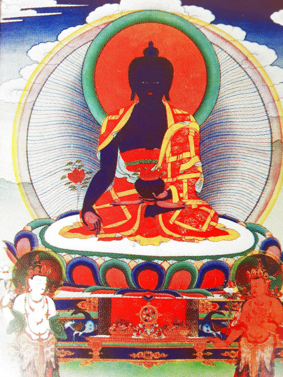 Medicine Buddha Mini Thangka,  5.5" x 7.5"