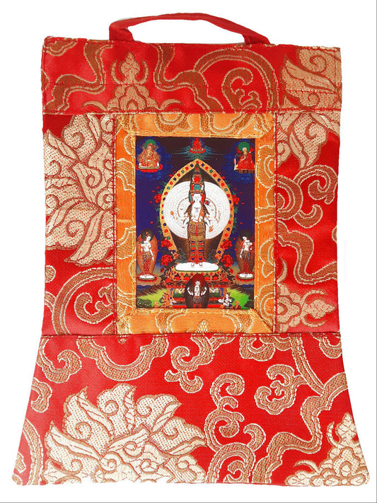 1000 Arm Chenrezig Mini Thangka,  5.5" x 7.5"