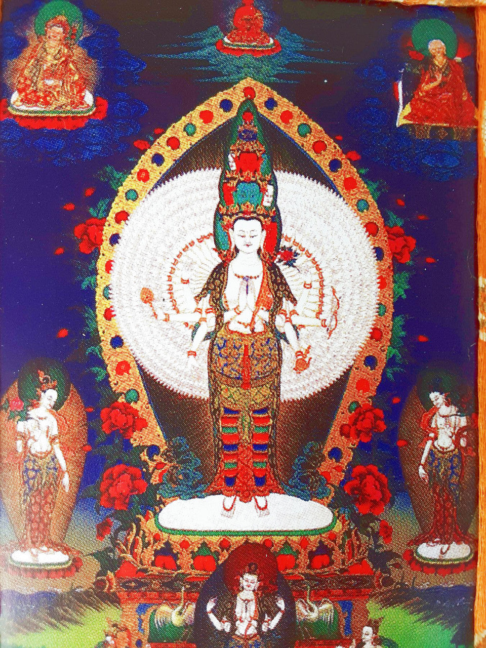 1000 Arm Chenrezig Mini Thangka,  5.5" x 7.5"