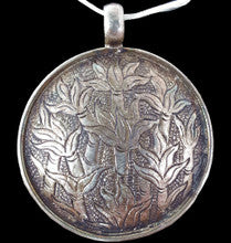 Silver Circle Bamboo Pendant,  1.25 inch