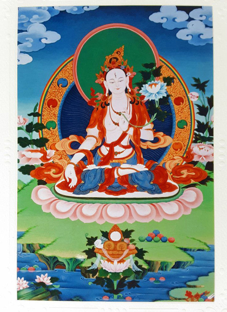 White Tara Deity Card Print 2, by Kumar Lama