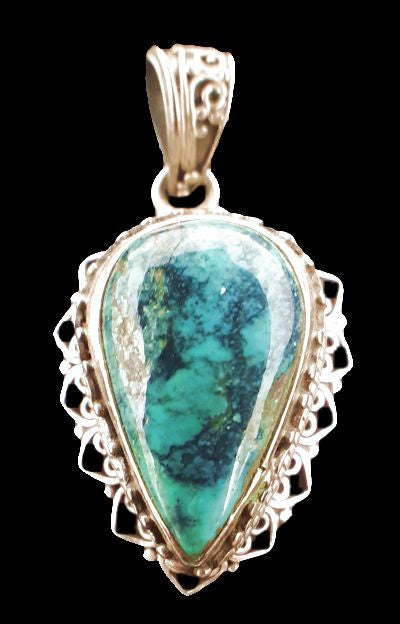 Turquoise Silver Teardrop Pendant