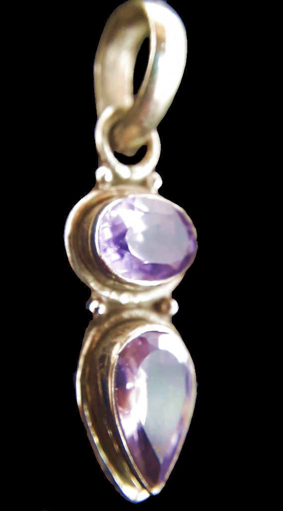 Amethyst Oval and Teardrop Pendant