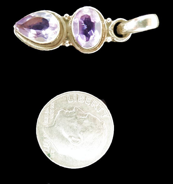 Amethyst Oval and Teardrop Pendant