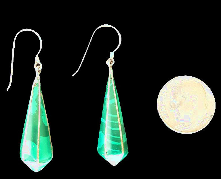 Malachite Silver Earrings