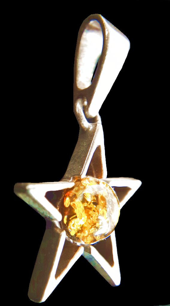 Green Amber Star Pendant