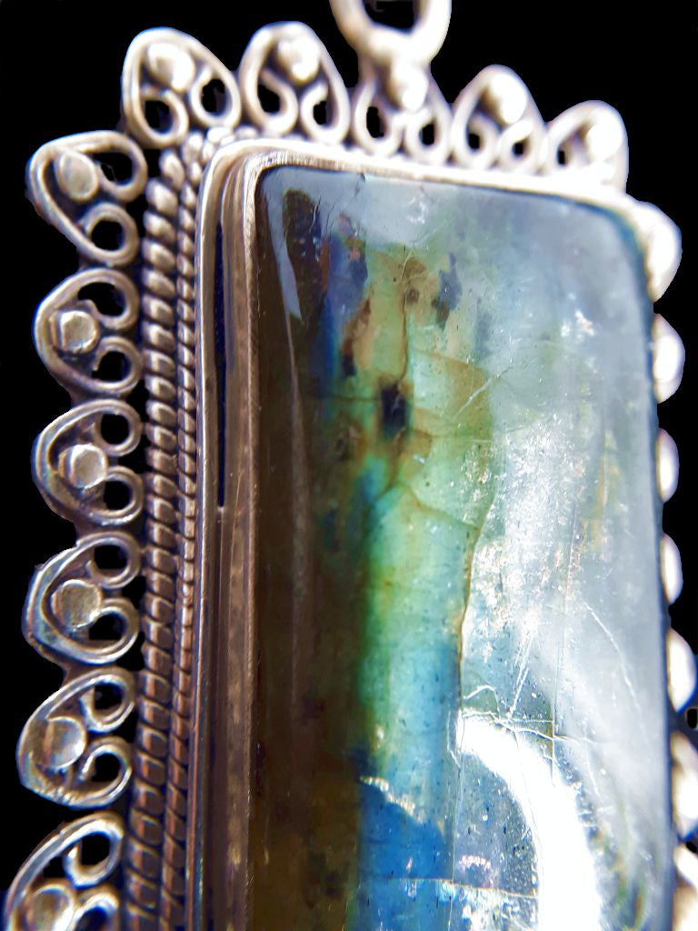 Labradorite Rectangle Pendant