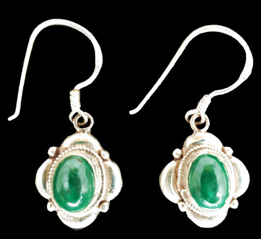 Silver Malachite Earrings