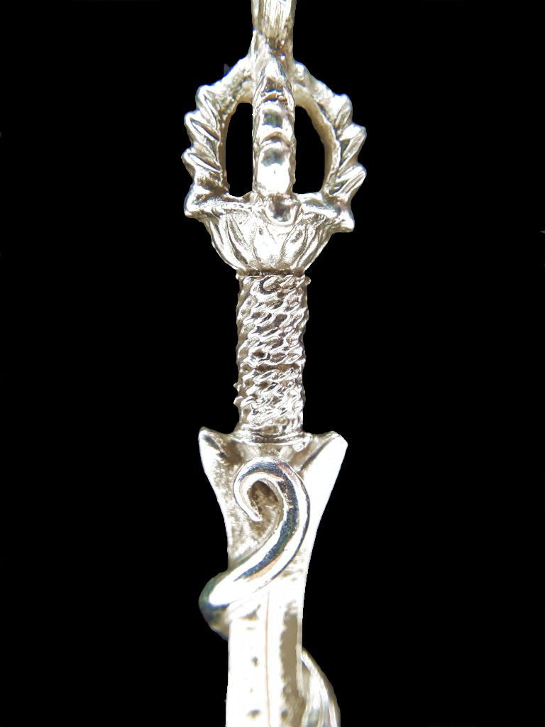 Flaming Sword Pendant, Silver