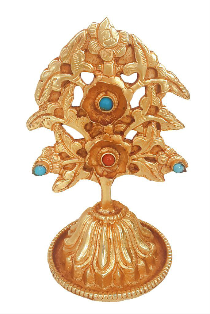 Gold-Plated Metok (Flower) Torma, 4inches