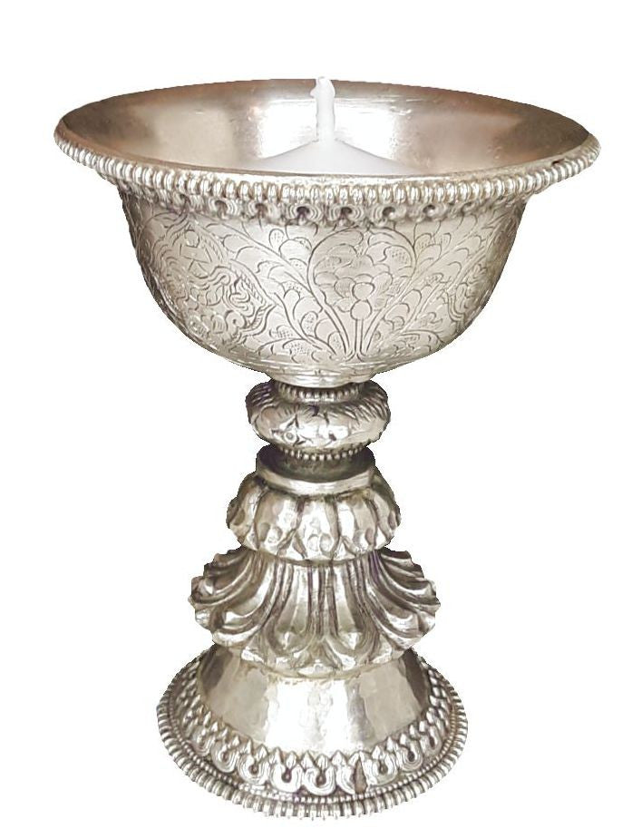 Butter Lamp Silver Plated Fancy 4.5"