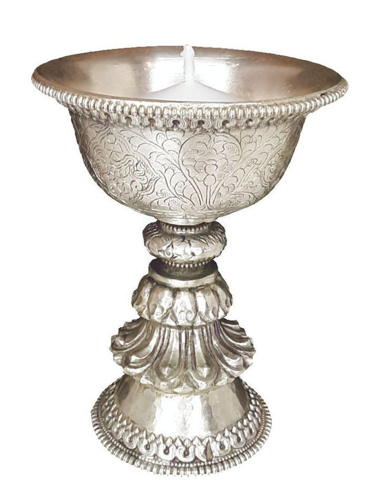 Butter Lamp Silver Plated Fancy 4.5"