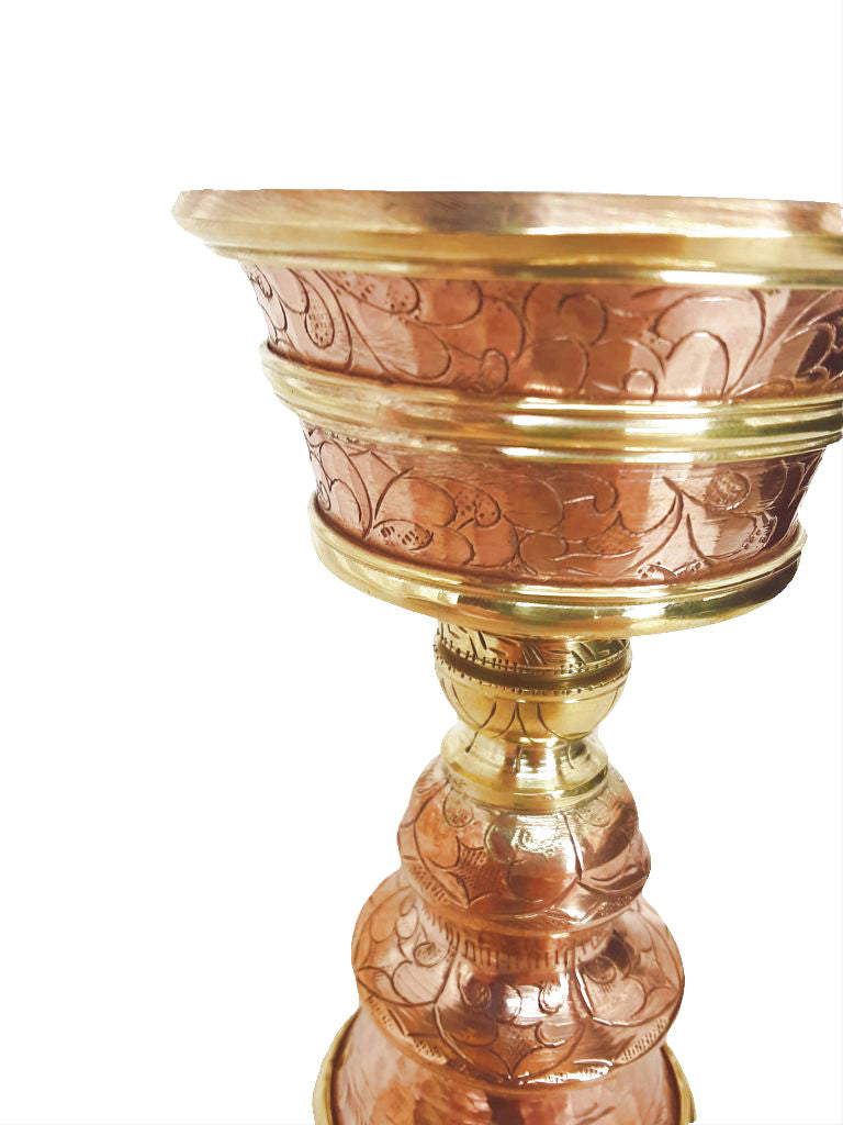 Copper & Brass Butter Lamp, 4.75"