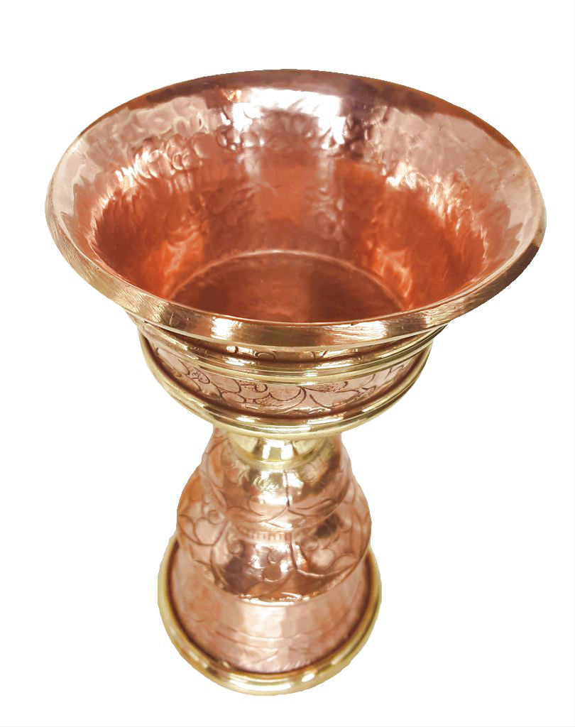 Copper & Brass Butter Lamp,  4.75"