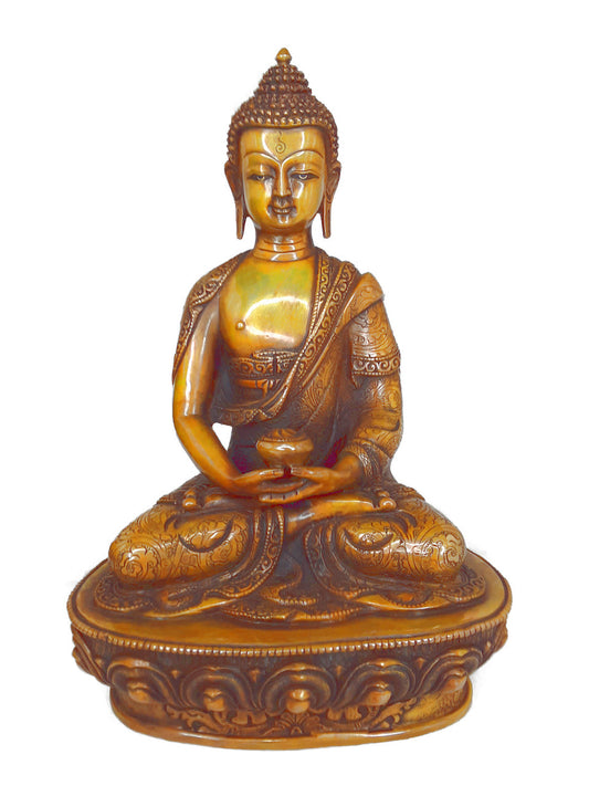 Amitabha Statue Copper Oxidized 8.25"