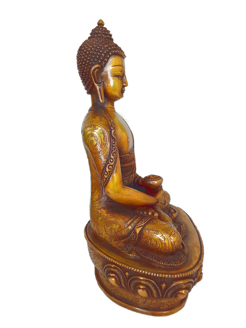 Amitabha Statue Copper Oxidized 8.25"