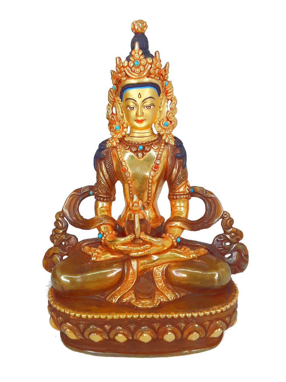 Amitayus Statue Gold-Plated, 5.5"