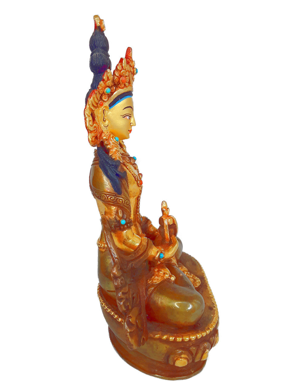 Amitayus Statue Gold-Plated, 5.5"