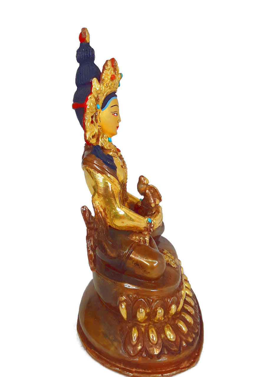 Amitayus Statue Gold-Plated, 4"