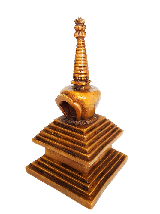 Copper Oxidized Stupa, 4.5"