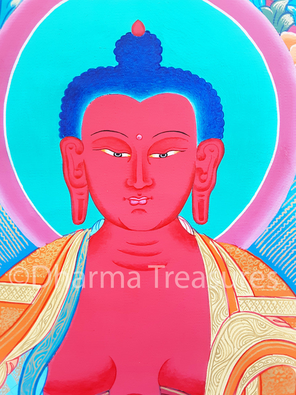 Amitabha in Dewachen Pureland Thangka, A