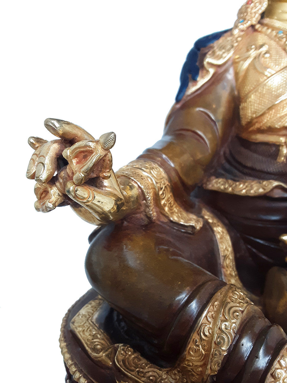 Guru Rinpoche Statue Gold Plated 14"