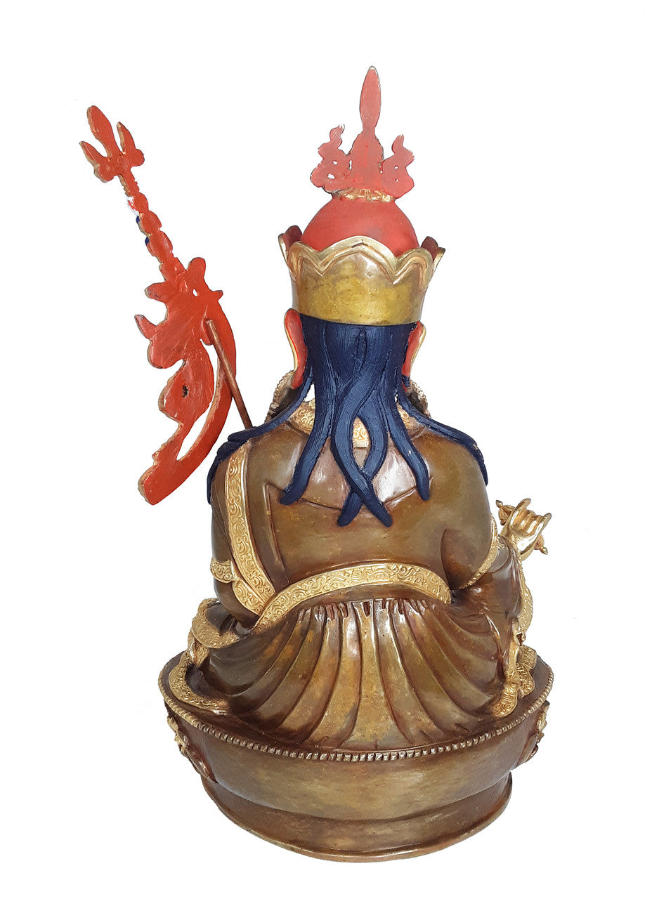 Guru Rinpoche Statue Gold Plated 14"