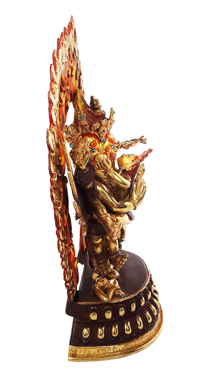 Vajrakilaya Statue,  Gold-Plated Copper, 9"