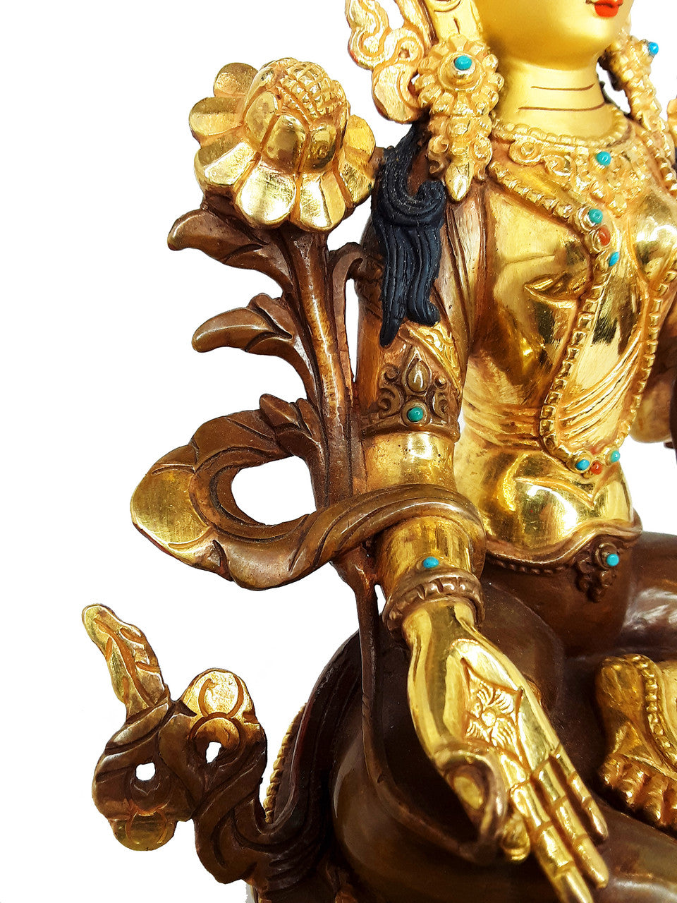 Green Tara Statue, 8.25"