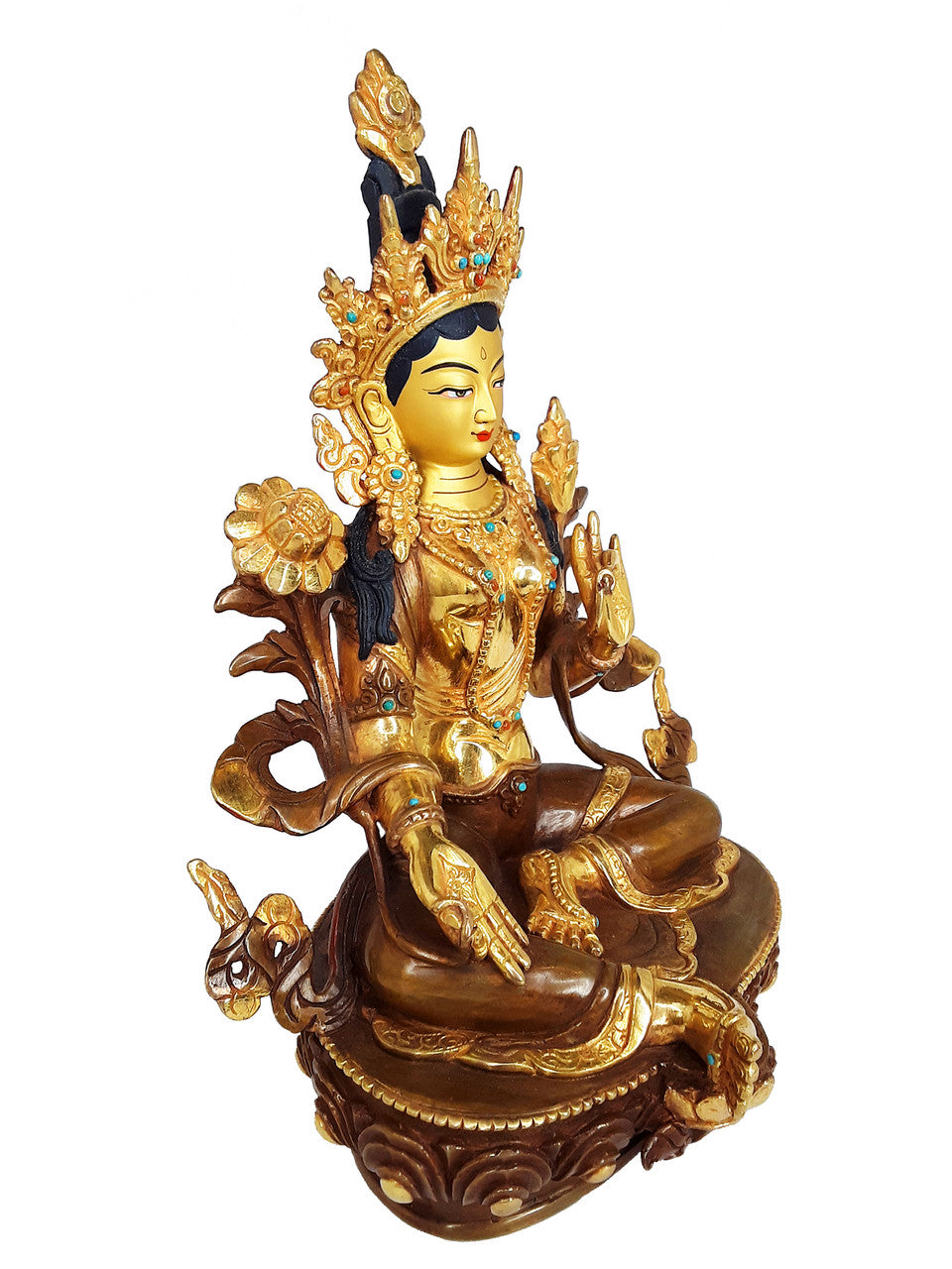 Green Tara Statue, 8.25"