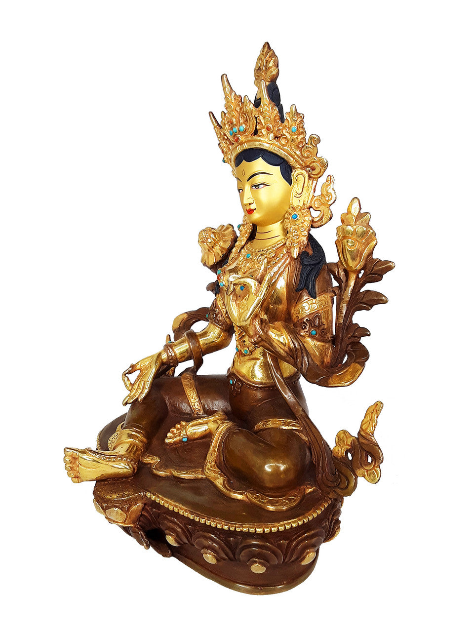 Green Tara Statue, 8.25"