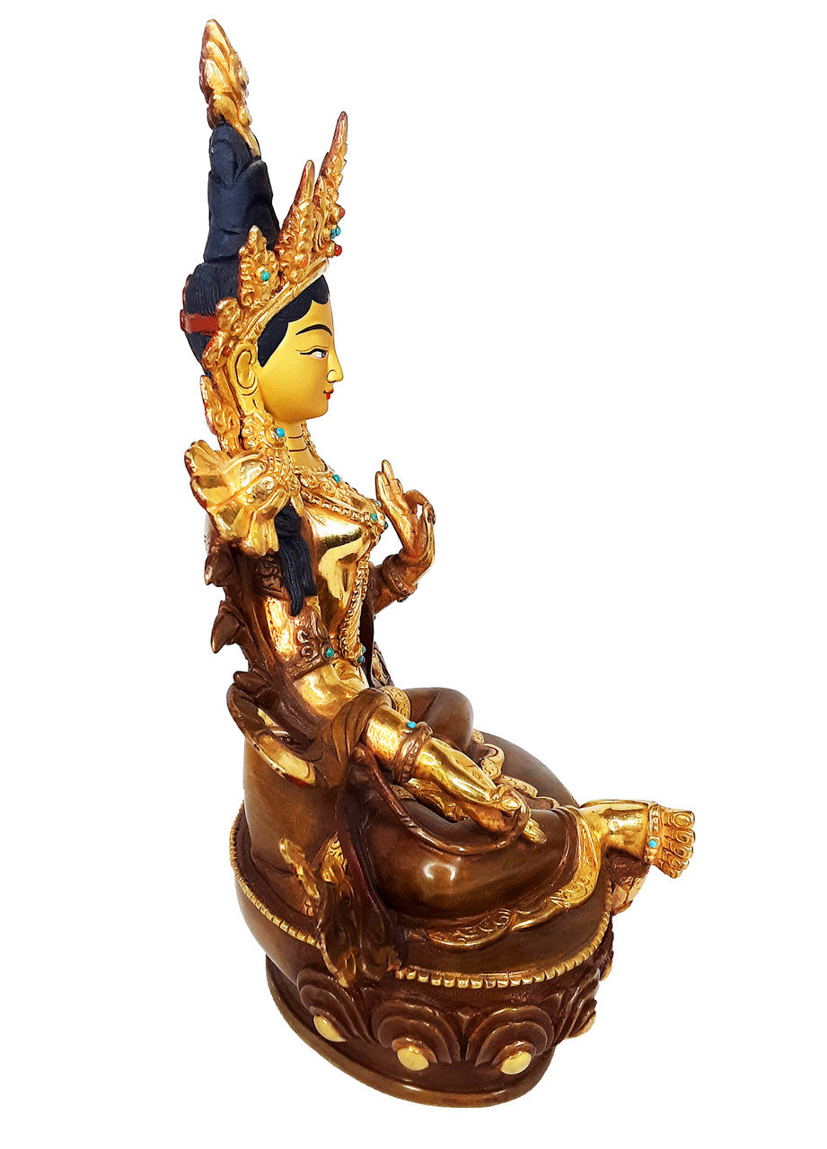 Green Tara Statue, 8.25"