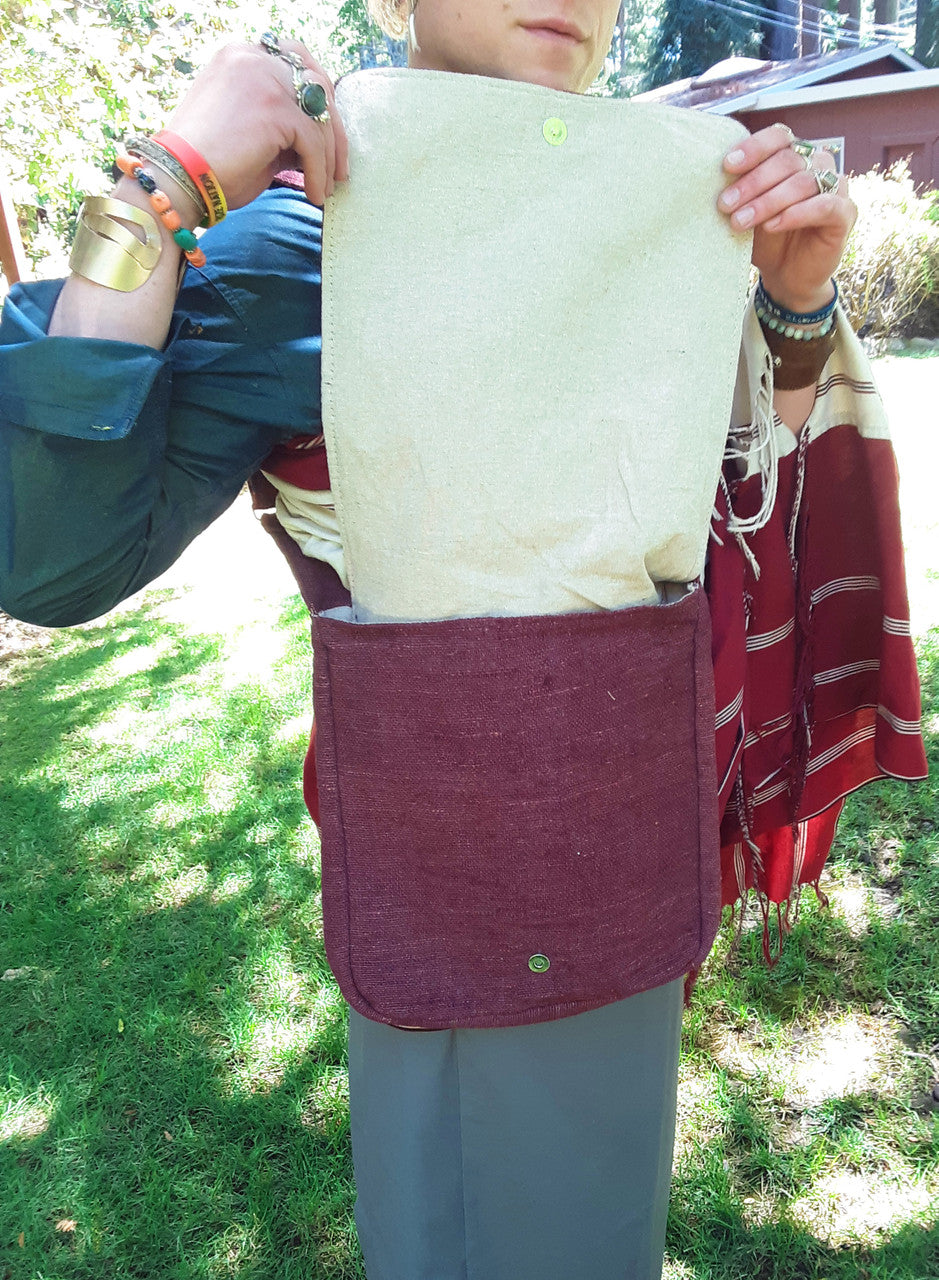 Ngagpa Shoulder Bag, Maroon Hemp