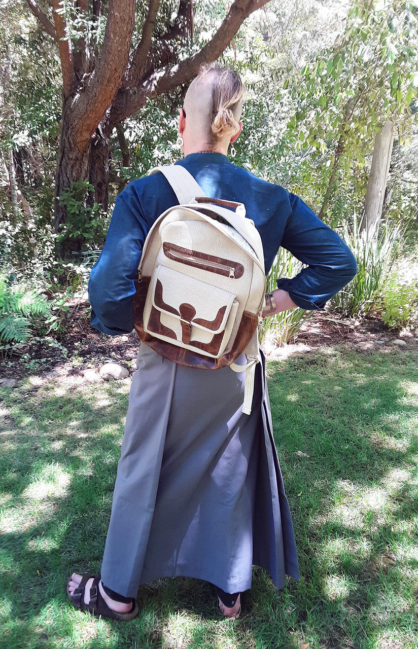 Backpack, Tan/ Leather