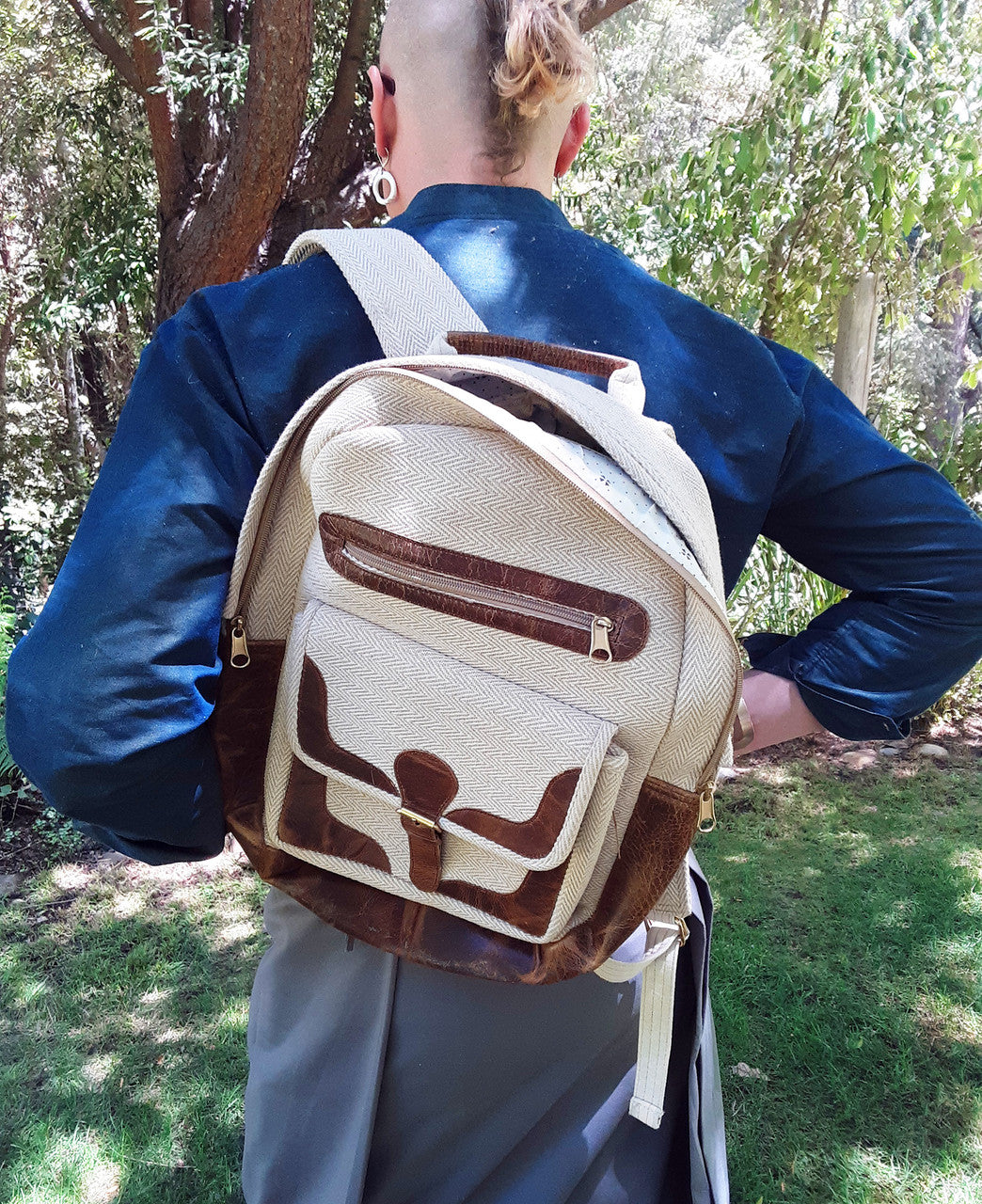 Backpack, Tan/ Leather